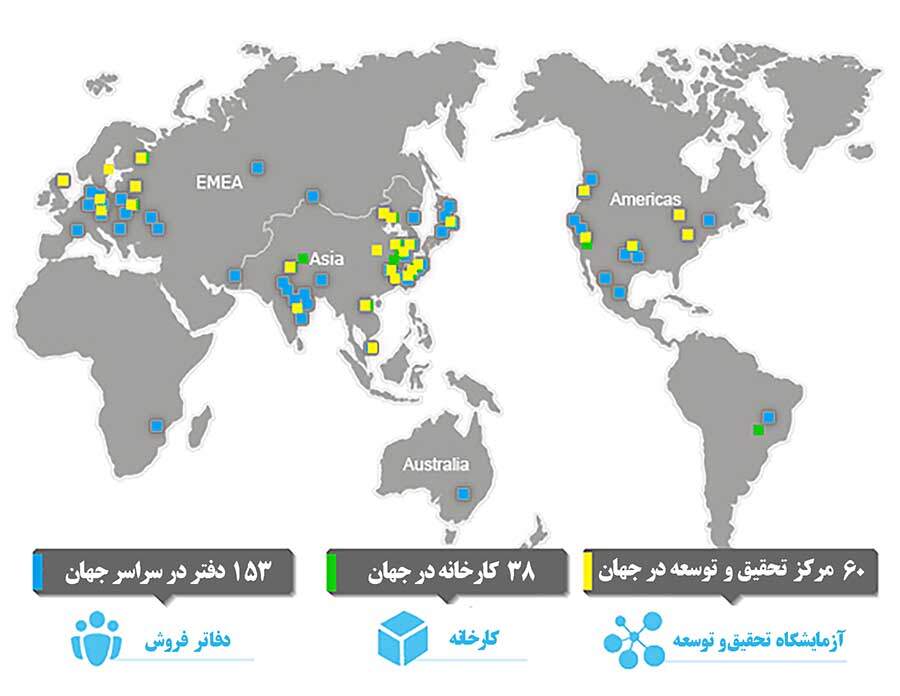 نقشه مراکز و دفاتر دلتا در سطح جهان